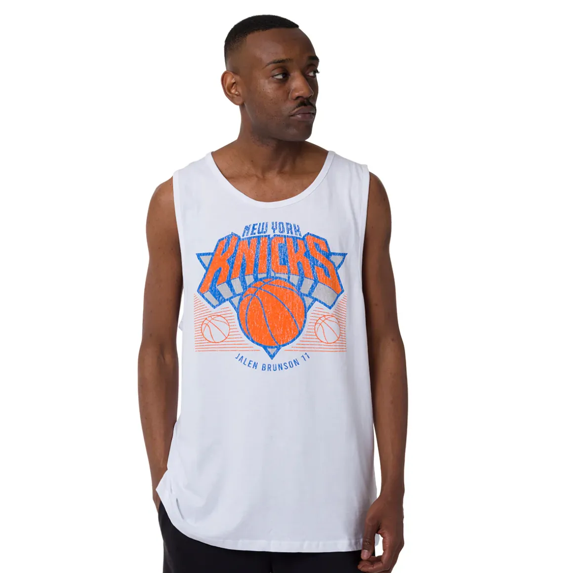Canotta bianca da Uomo in Cotone squadra New York Knicks NBA