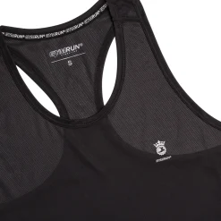 Canotta nera sportiva da donna con logo GymRun