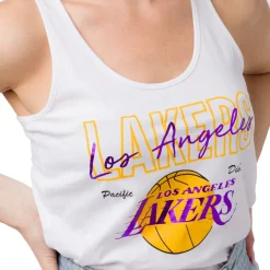 Canotta sportiva bianca da Donna in Cotone con stampa LA Lakers NBA