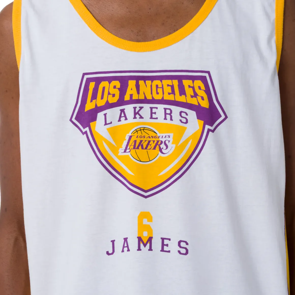 Canotta sportiva da Uomo in Cotone bianca della squadra LA Lakers NBA