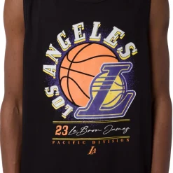 Canotta sportiva da Uomo in Cotone nera della squadra LA Lakers NBA