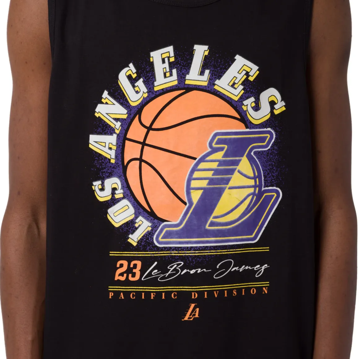 Canotta sportiva da Uomo in Cotone nera della squadra LA Lakers NBA