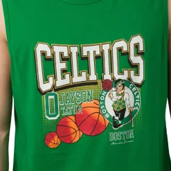 Canotta sportiva Verde da Uomo in cotone Boston Celtics e Jayson Tatum NBA