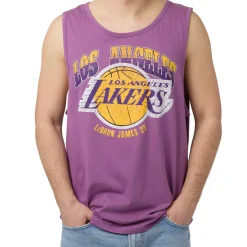 Canotta sportiva Viola da Uomo con stampa Lebron James e LA Lakers NBA