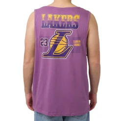 Canotta sportiva Viola da Uomo con stampa Lebron James e LA Lakers NBA