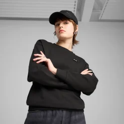 Cappellino nero con logo e chiusura con strappo Puma Ess Metal