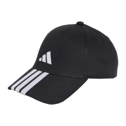 Cappellino nero regolabile con visiera e logo adidas