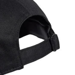 Cappellino nero regolabile con visiera e logo adidas