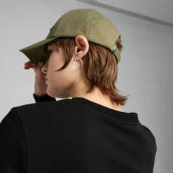 Cappellino verde militare con logo e chiusura con strappo Puma Ess Metal