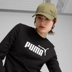 Cappellino verde militare con logo e chiusura con strappo Puma Ess Metal