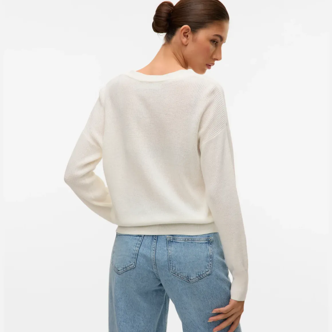 Cardigan leggero bianco da Donna con scollo a V Vero Moda