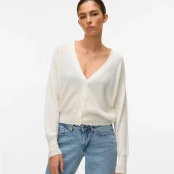 Cardigan leggero bianco da Donna con scollo a V Vero Moda