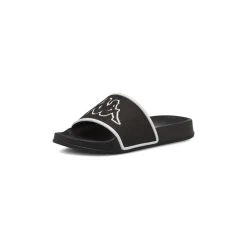 Ciabatte a fascia Bambino Nere con maxi logo bianco Kappa