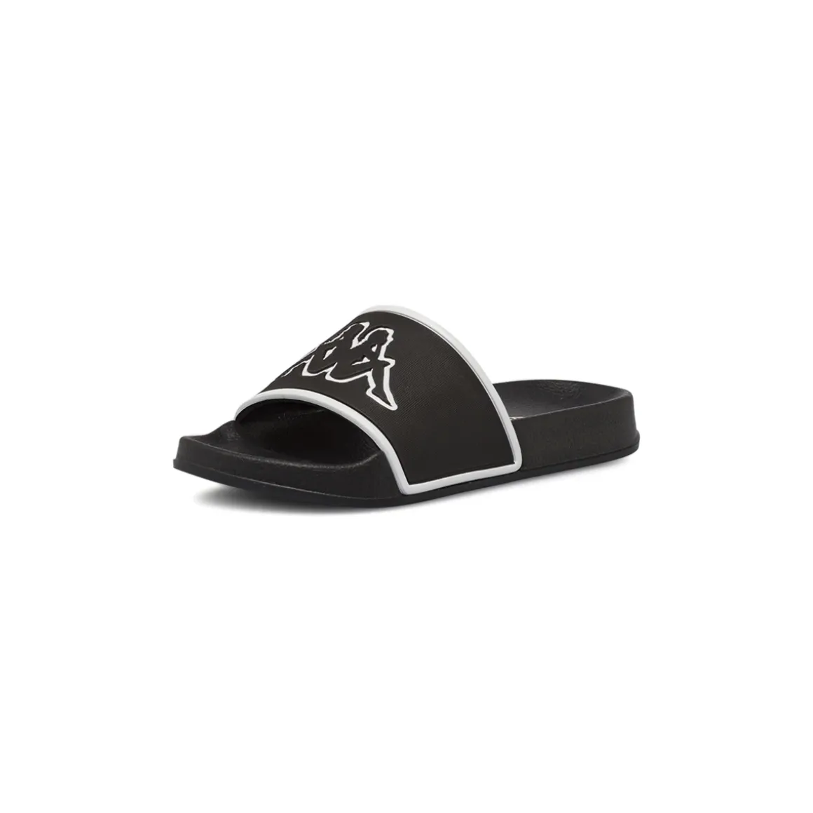 Ciabatte a fascia Bambino Nere con maxi logo bianco Kappa