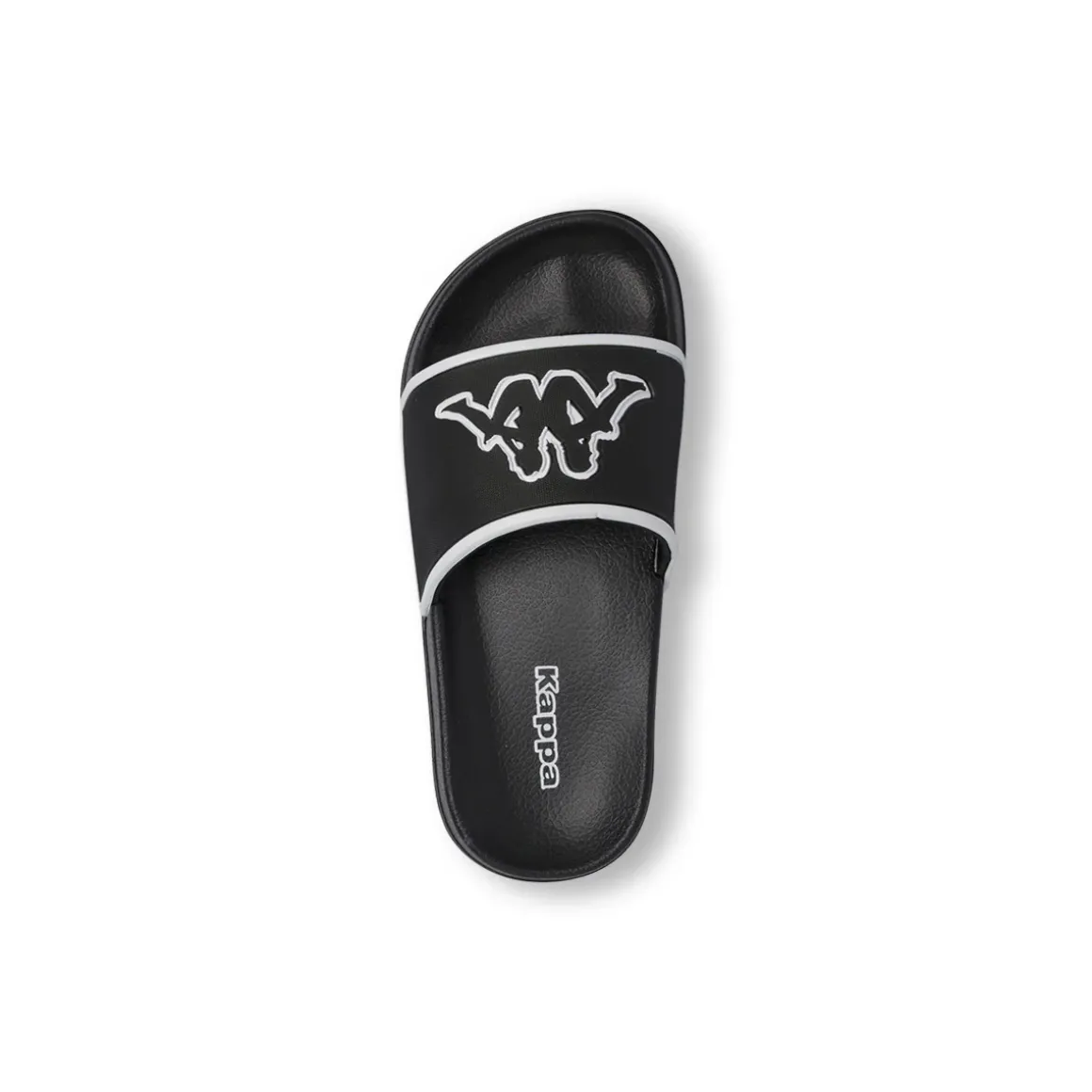 Ciabatte a fascia Bambino Nere con maxi logo bianco Kappa