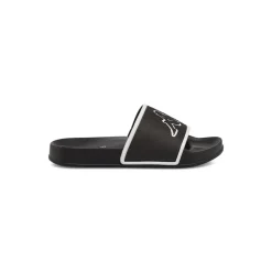 Ciabatte a fascia Bambino Nere con maxi logo bianco Kappa