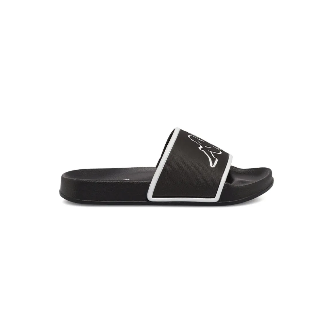 Ciabatte a fascia Bambino Nere con maxi logo bianco Kappa