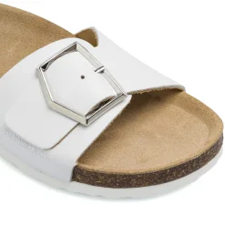 Ciabatte a fascia bianche da Donna con soletta in pelle Lumberjack