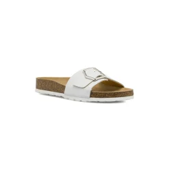 Ciabatte a fascia bianche da Donna con soletta in pelle Lumberjack