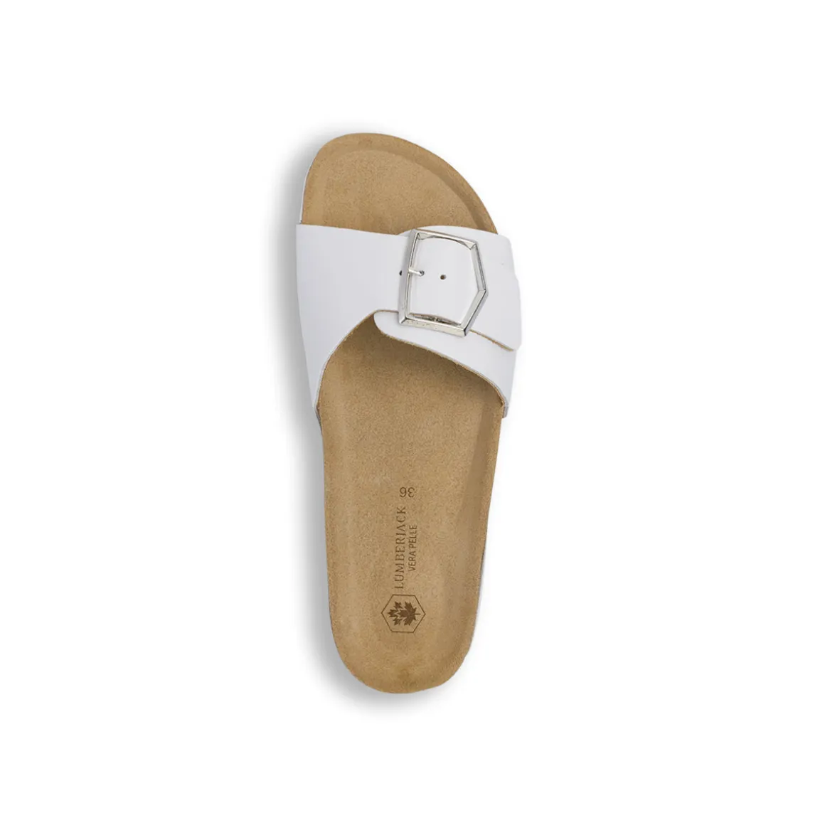 Ciabatte a fascia bianche da Donna con soletta in pelle Lumberjack