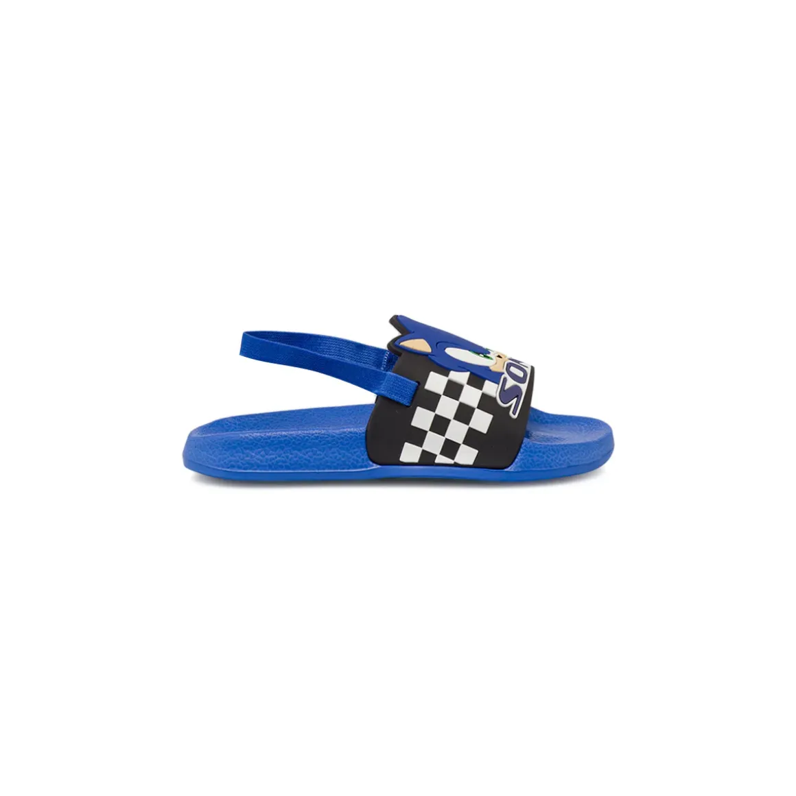 Ciabatte a fascia blu da Bambino con elastico e patch Sonic