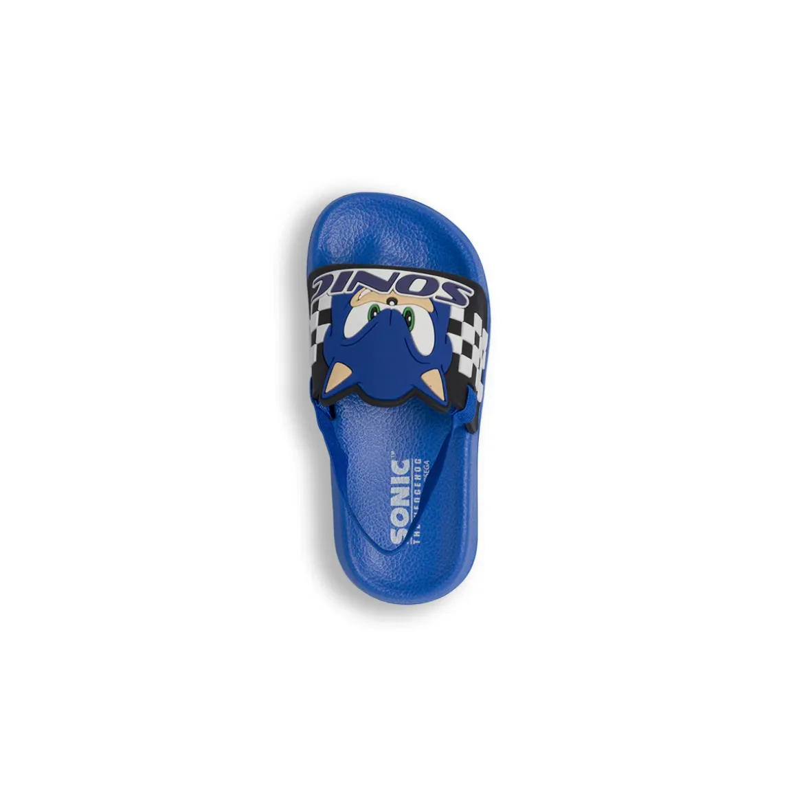 Ciabatte a fascia blu da Bambino con elastico e patch Sonic