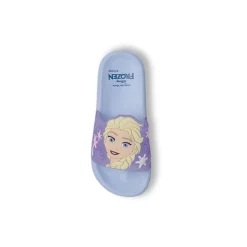 Ciabatte a fascia da Bambina azzurre con glitter e patch Elsa Frozen