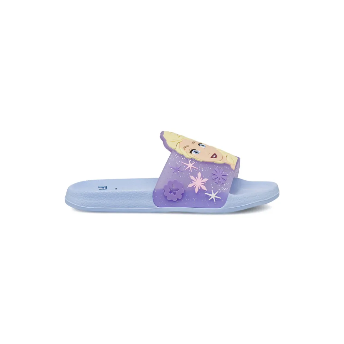 Ciabatte a fascia da Bambina azzurre con glitter e patch Elsa Frozen
