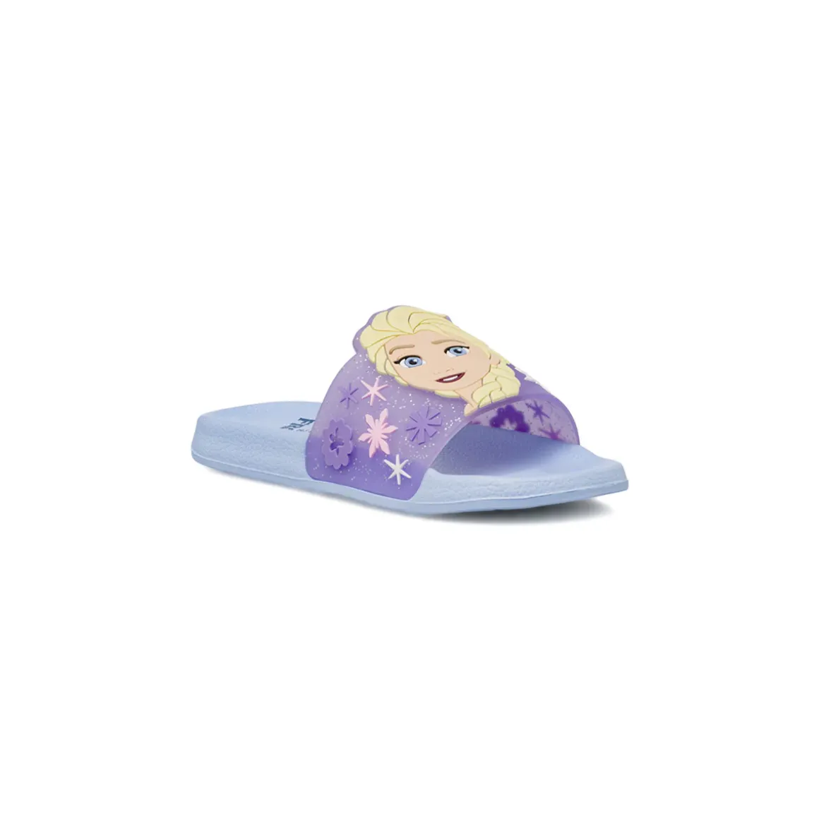 Ciabatte a fascia da Bambina azzurre con glitter e patch Elsa Frozen