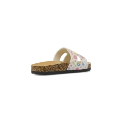 Ciabatte a fascia da Bambina bianche con glitter e cuori Dieci Baci