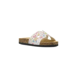 Ciabatte a fascia da Bambina bianche con glitter e cuori Dieci Baci