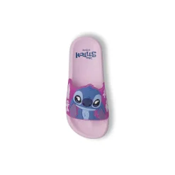 Ciabatte a fascia da Bambina rosa con glitter e fiori Lilo & Stitch