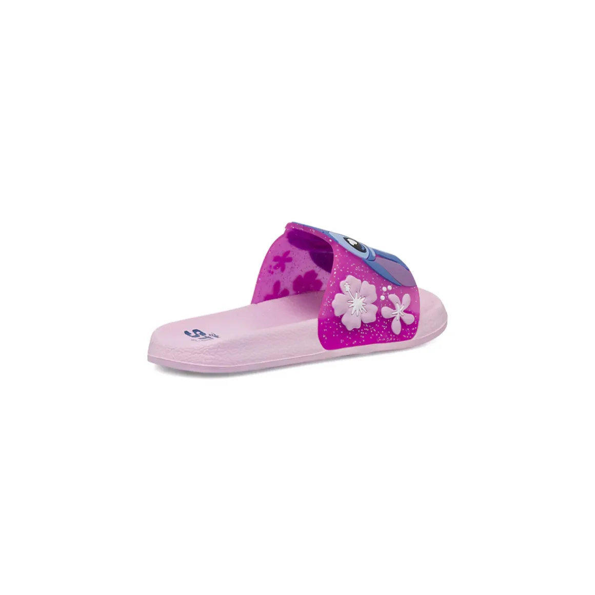 Ciabatte a fascia da Bambina rosa con glitter e fiori Lilo & Stitch