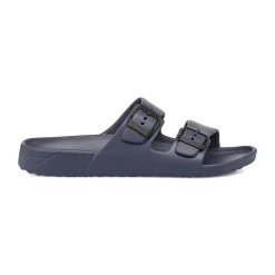 Ciabatte a fascia da Uomo blu con doppie fibbie nere De Fonseca