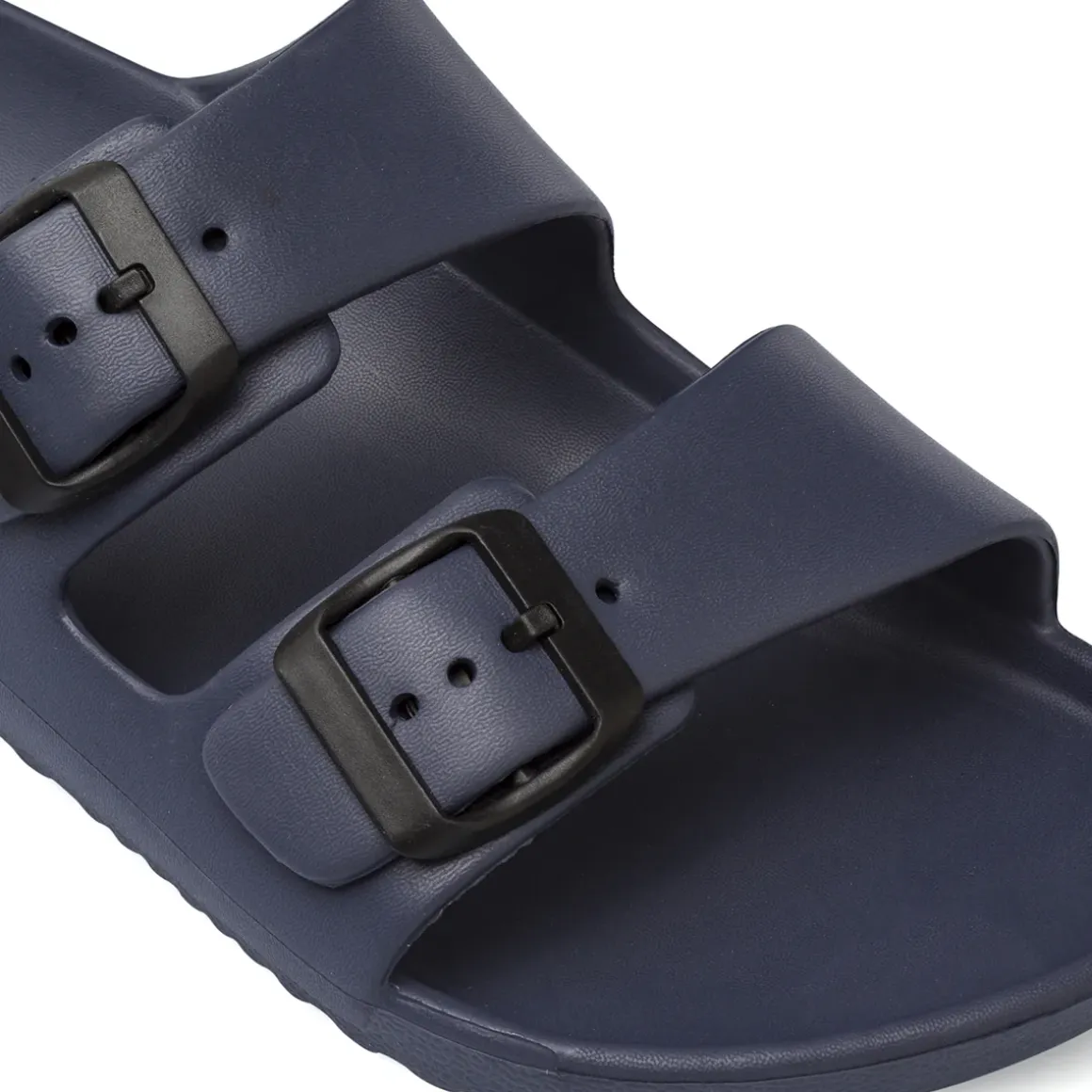 Ciabatte a fascia da Uomo blu con doppie fibbie nere De Fonseca