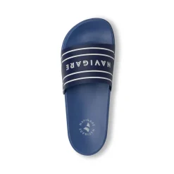 Ciabatte a fascia da Uomo blu con logo e dettagli bianchi Navigare