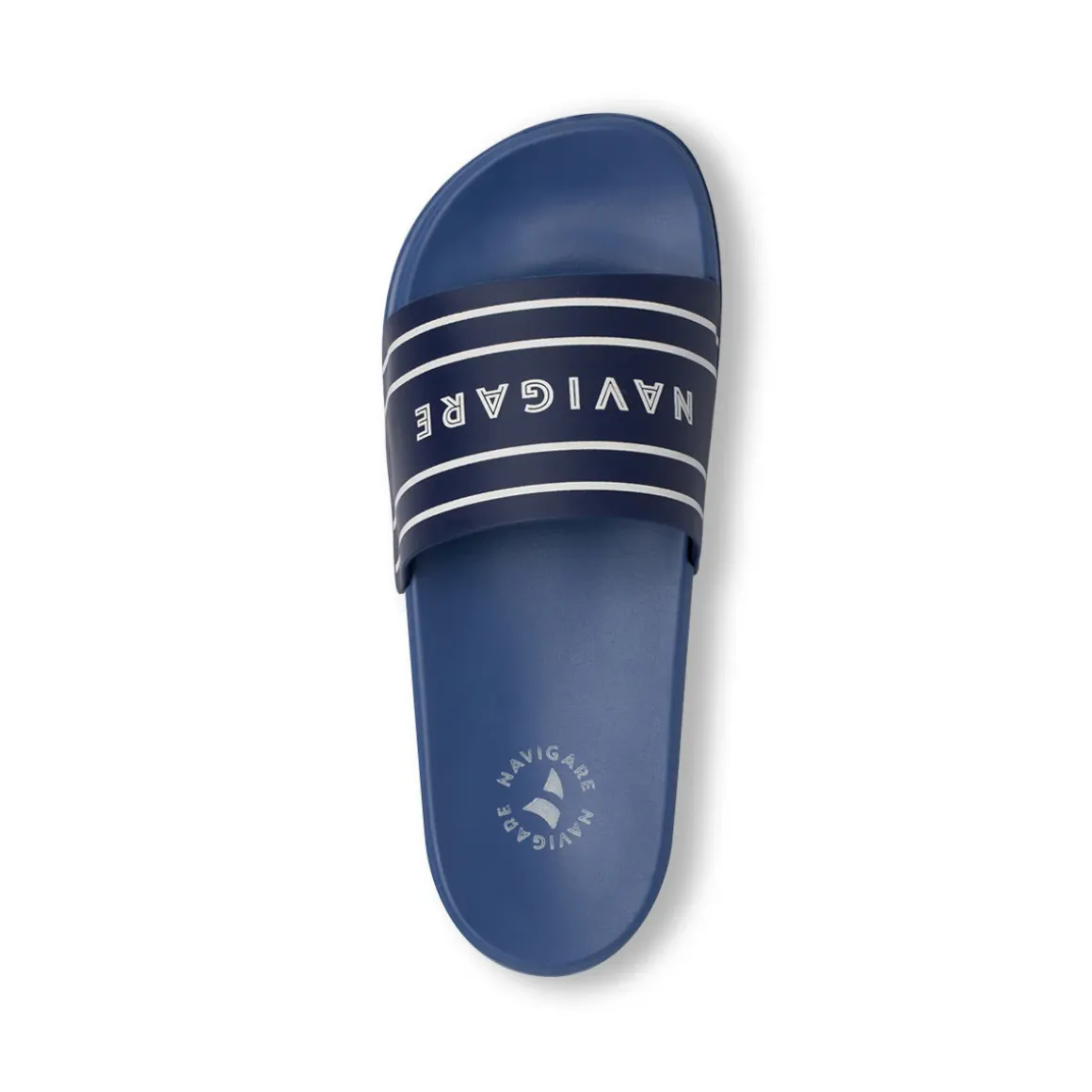 Ciabatte a fascia da Uomo blu con logo e dettagli bianchi Navigare