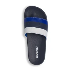 Ciabatte a fascia da Uomo blu e azzurre con logo in rilievo Ducati