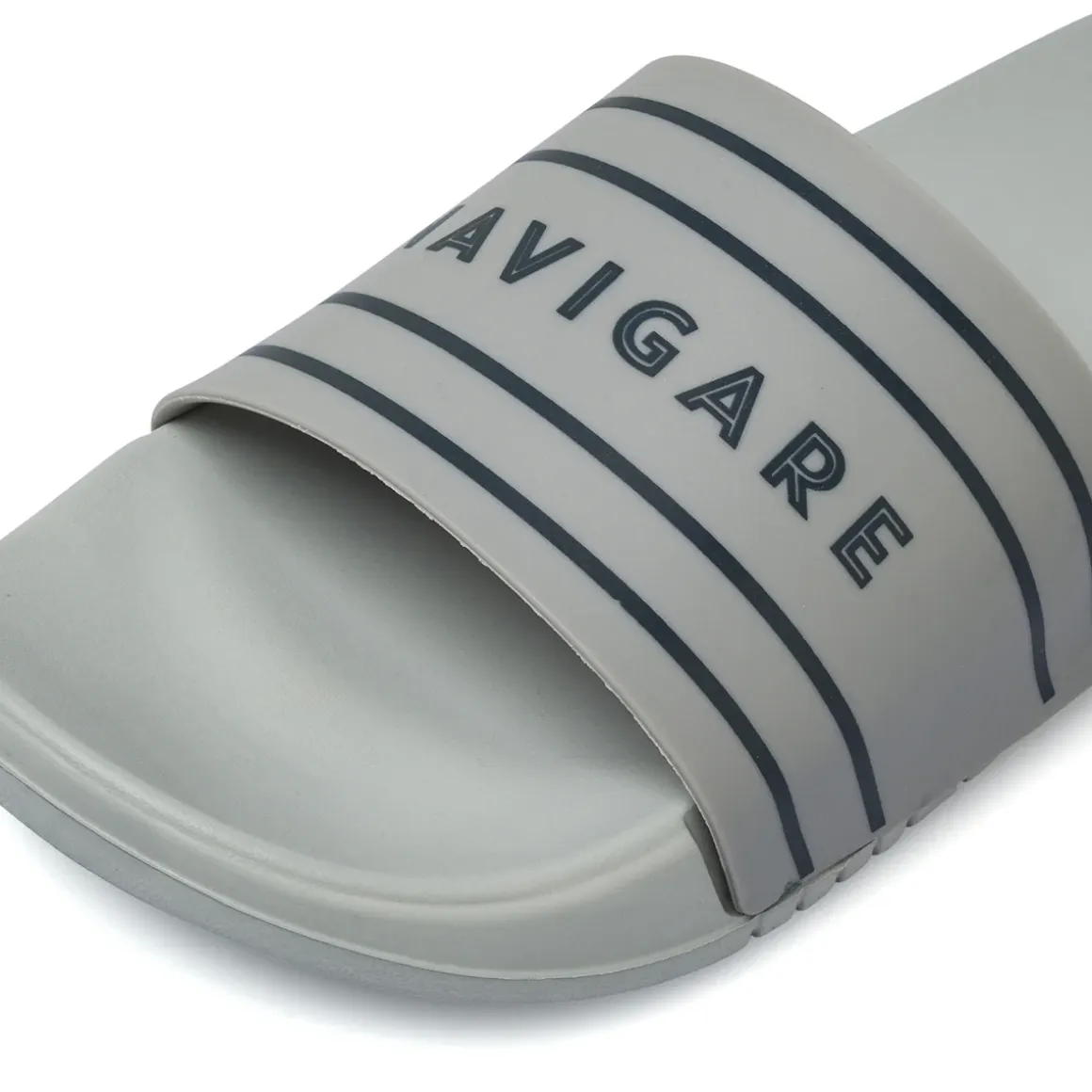 Ciabatte a fascia da Uomo Grigie con logo e righe a contrasto Navigare