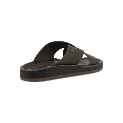 Ciabatte a fascia da Uomo marroni con soletta in pelle Fly Flot
