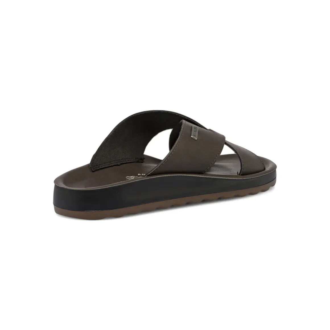 Ciabatte a fascia da Uomo marroni con soletta in pelle Fly Flot