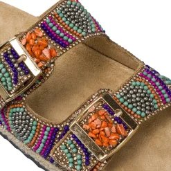 Ciabatte a fascia Donna Multicolore con perline colorate Lora Ferres