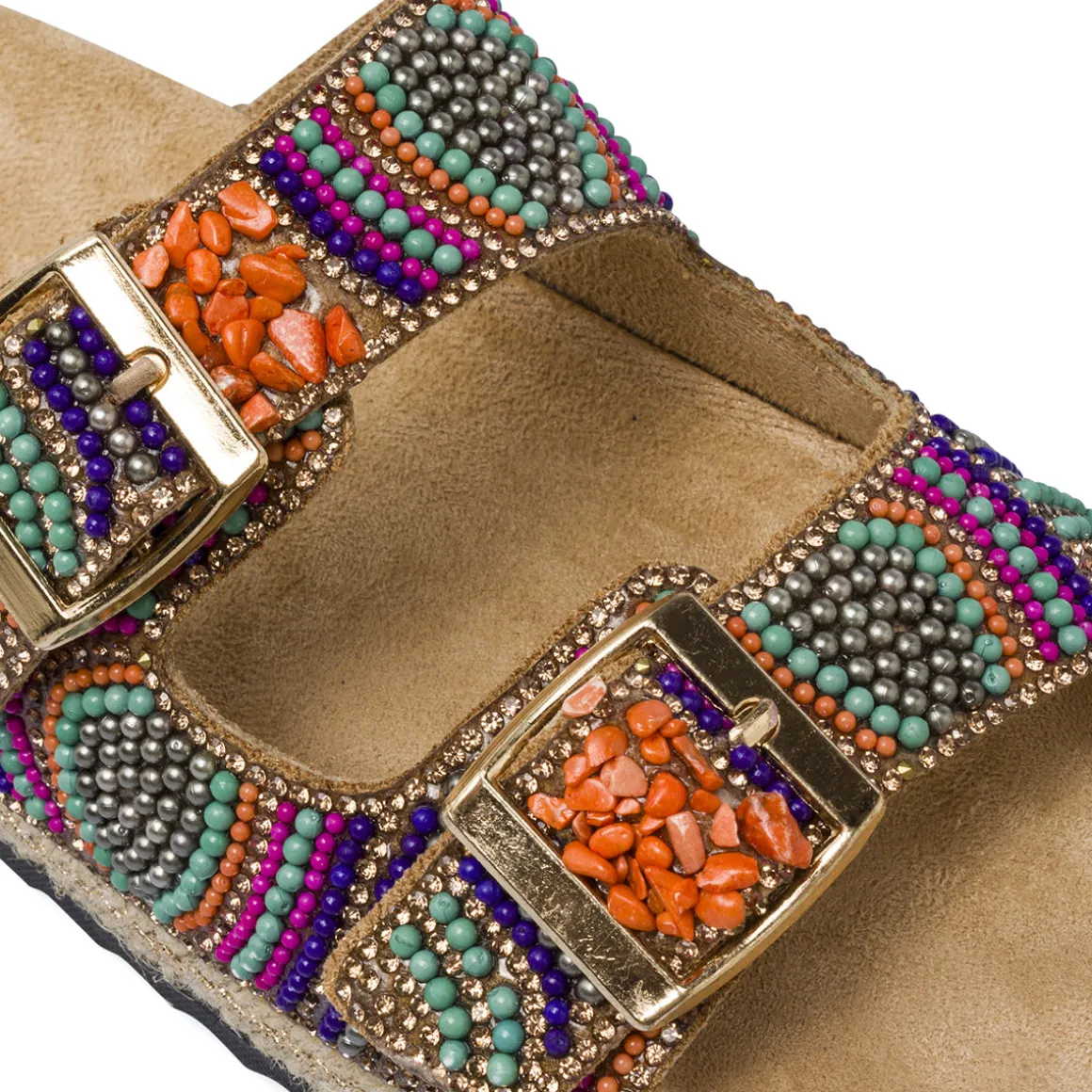 Ciabatte a fascia Donna Multicolore con perline colorate Lora Ferres