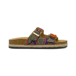 Ciabatte a fascia Donna Multicolore con perline colorate Lora Ferres