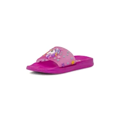 Ciabatte a fascia fucsia da Bambina con decoro unicorno e stelline Jog