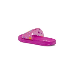 Ciabatte a fascia fucsia da Bambina con decoro unicorno e stelline Jog