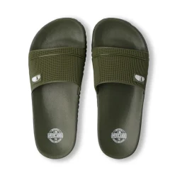 Ciabatte a fascia mare da Uomo verde militare con logo Americanino