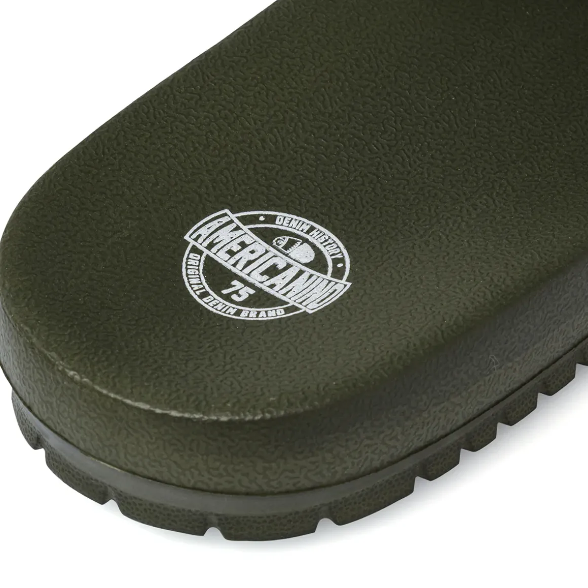 Ciabatte a fascia mare da Uomo verde militare con logo Americanino