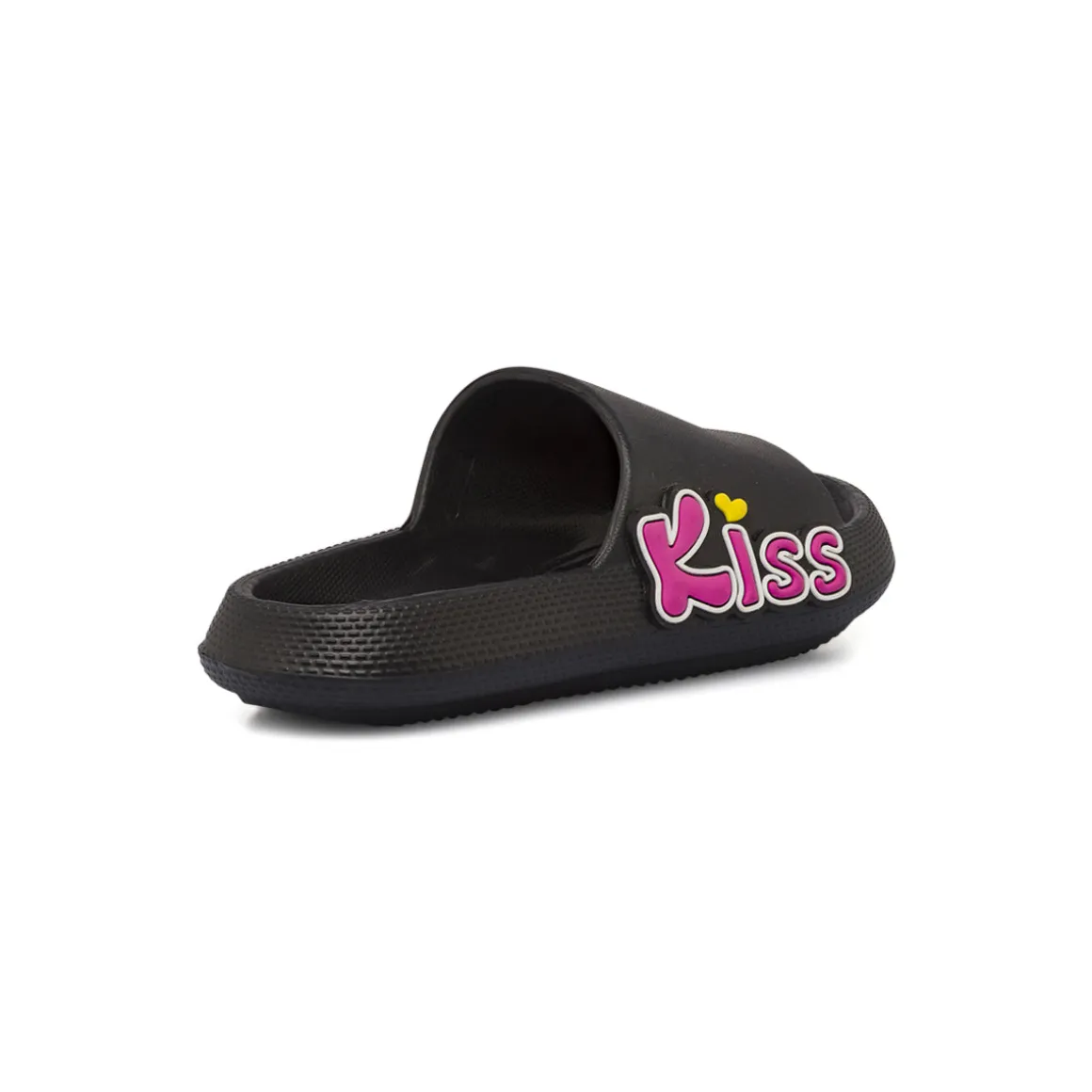 Ciabatte a fascia nere da Donna con scritta Kiss rosa Griff
