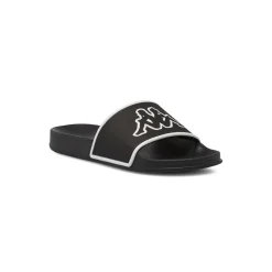 Ciabatte a fascia Ragazzo Nere con maxi logo bianco Kappa